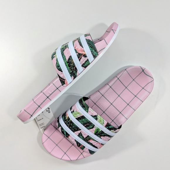 adidas adilette floral slides